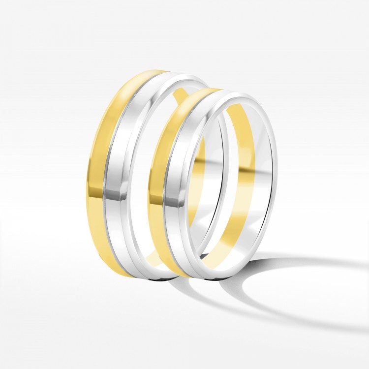 Obrączki ślubne z dwukolorowego złota 4.5mm