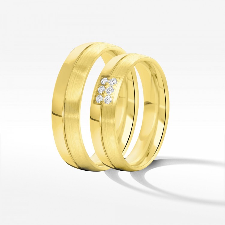 Obrączki ślubne z dwukolorowego złota 5mm