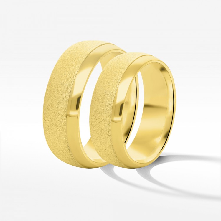 Obrączki ślubne z żółtego złota 6.5mm półokrągłe