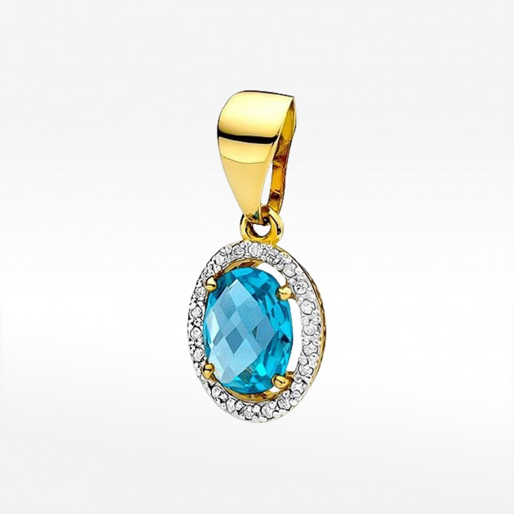 Zawieszka z żółtego złota z topazem Swiss - próba 585 1,81CT Z-080AT