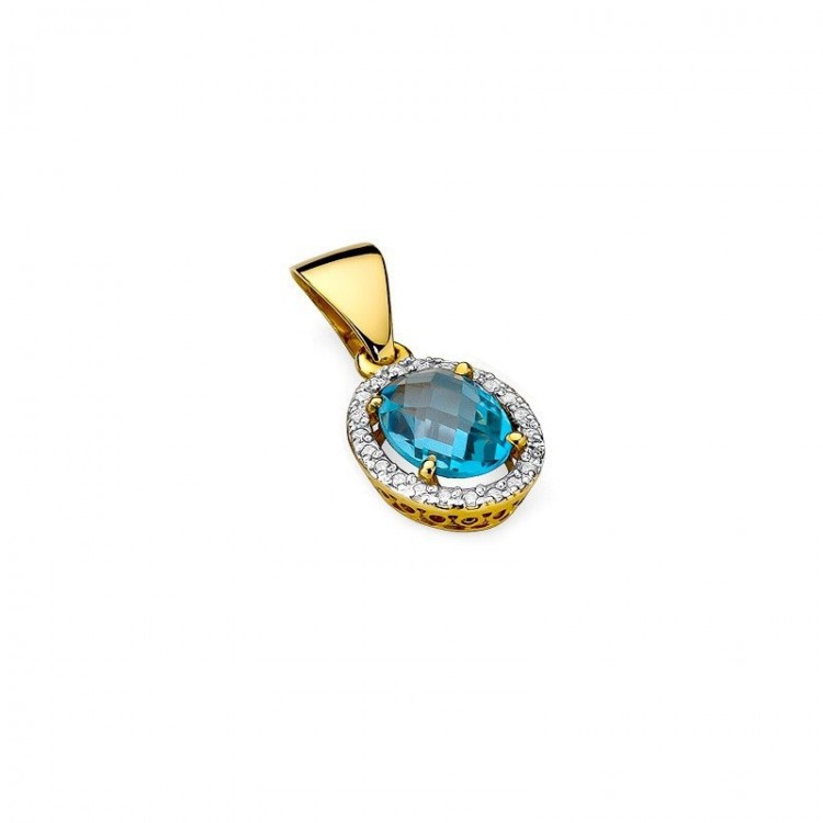 Zawieszka z żółtego złota z topazem Swiss - próba 585 1,81CT Z-080AT
