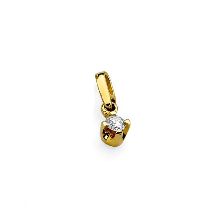 Zawieszka z żółtego złota z diamentem - próba 585 0,10CT Z-034A