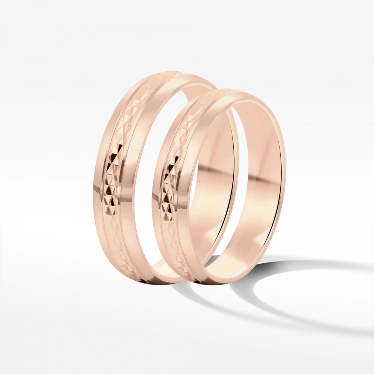Obrączki ślubne z różowego złota 4.5mm półokrągłe