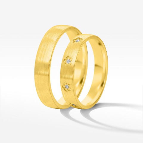 Obrączki ślubne z żółtego złota 4mm półokrągłe