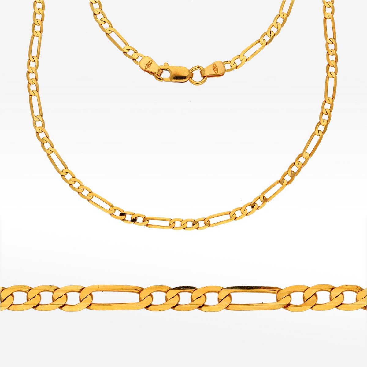 Łańcuszek ze złota 45cm Figaro pełny