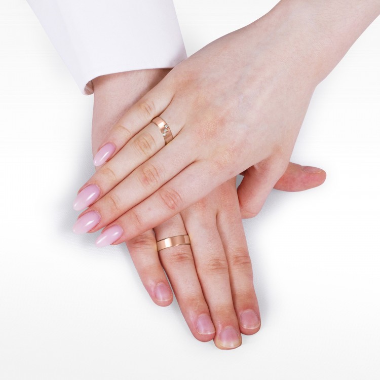 Obrączki ślubne z różowego złota 6mm płaskie