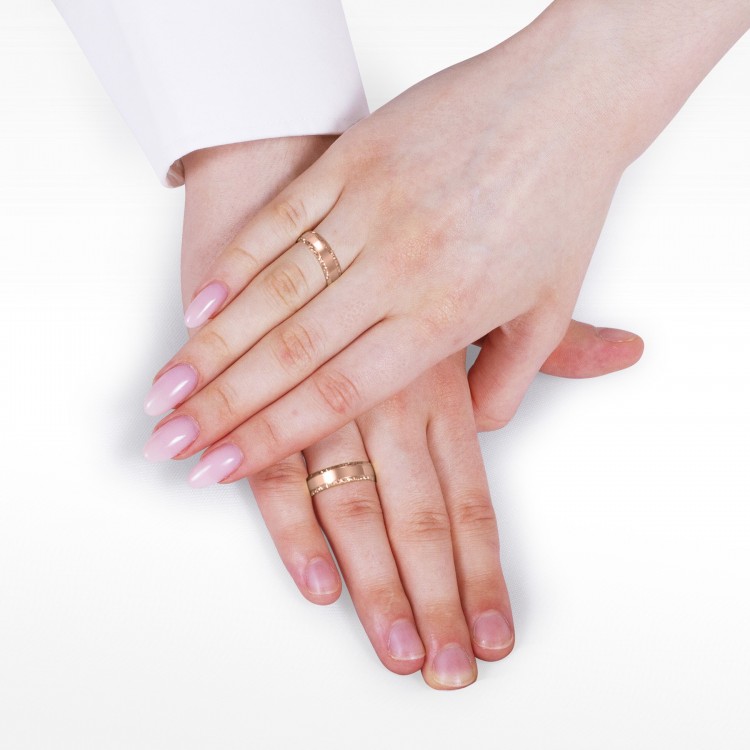 Obrączki ślubne z różowego złota 6mm półokrągłe