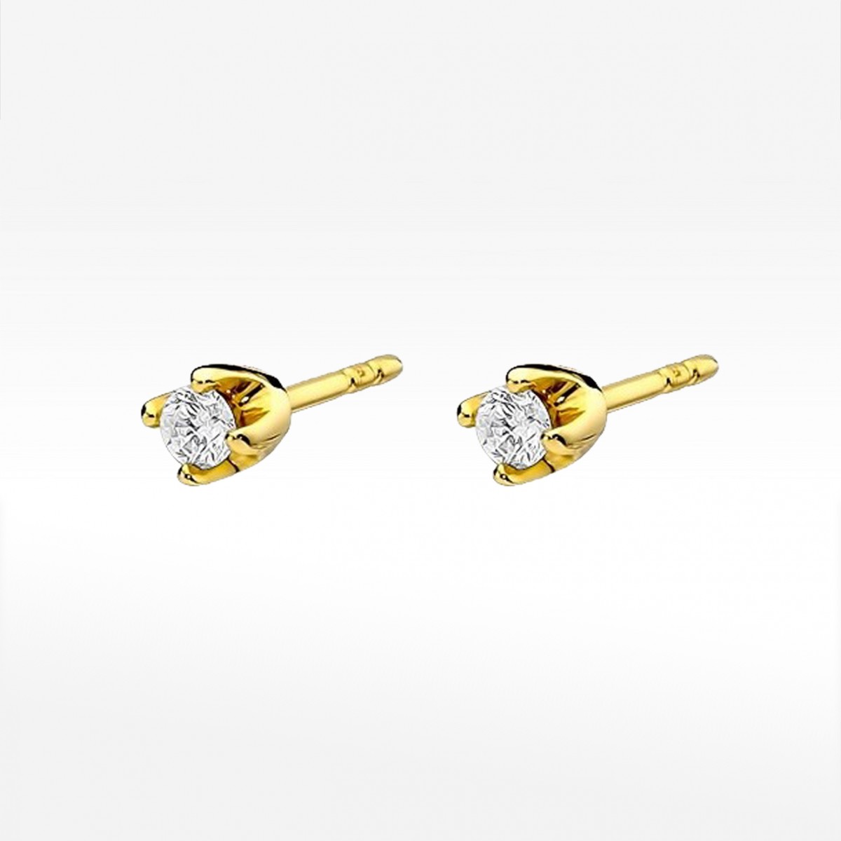 Kolczyki z żółtego złota z diamentem - próba 585 0,20CT KO-034 0,20ct B
