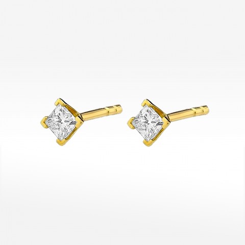 Kolczyki z żółtego złota z diamentem - próba 585 0,30CT KO-037