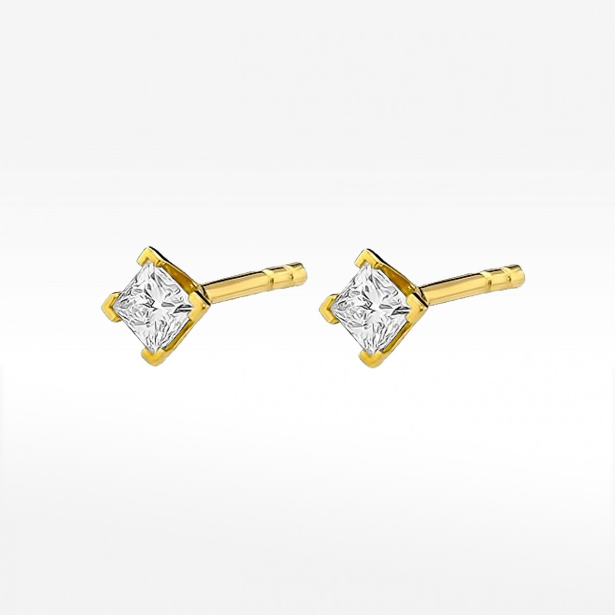 Kolczyki z żółtego złota z diamentem - próba 585 0,30CT KO-037