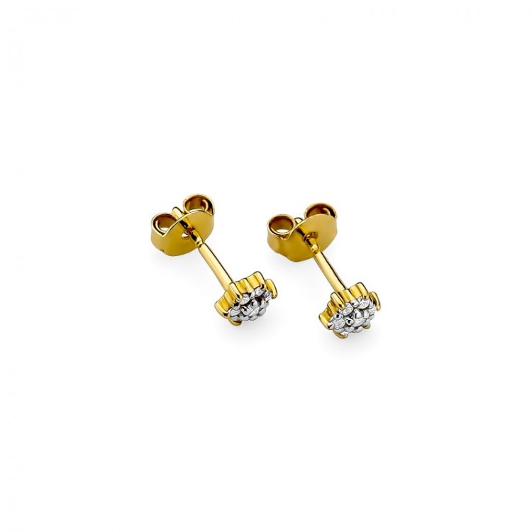 Kolczyki z białego złota z diamentami  - próba 585 0,12CT KO-039