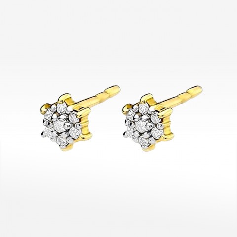 Kolczyki z białego złota z diamentami  - próba 585 0,12CT KO-039