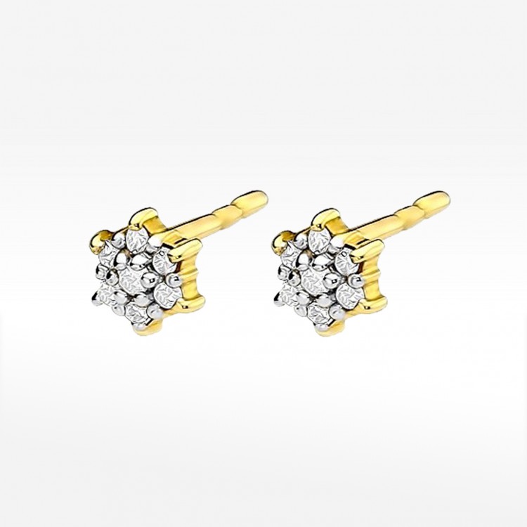 Kolczyki z białego złota z diamentami  - próba 585 0,12CT KO-039