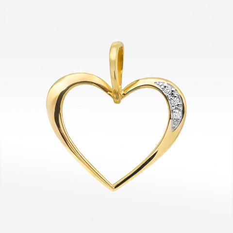Zawieszka z żółtego złota z diamentami  - próba 585 0,026CT S-001