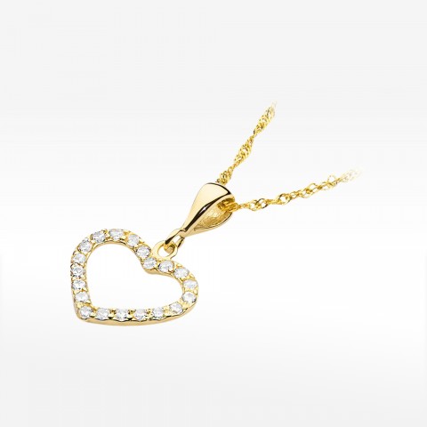 Zawieszka z żółtego złota z diamentami  - próba 585 0,29CT S-019