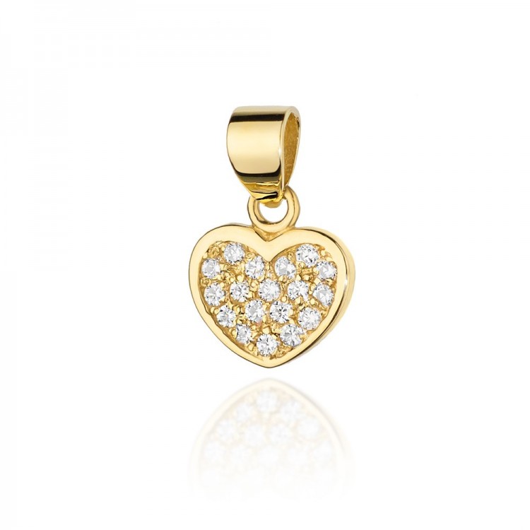Zawieszka z żółtego złota z diamentami  - próba 585 0,155CT S-020