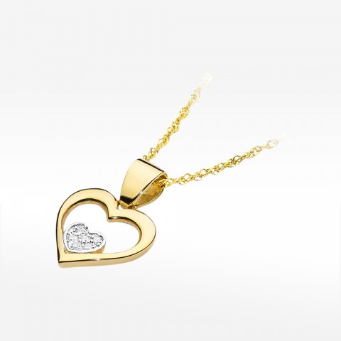 Zawieszka z żółtego złota z diamentami  - próba 585 0,052CT S-022