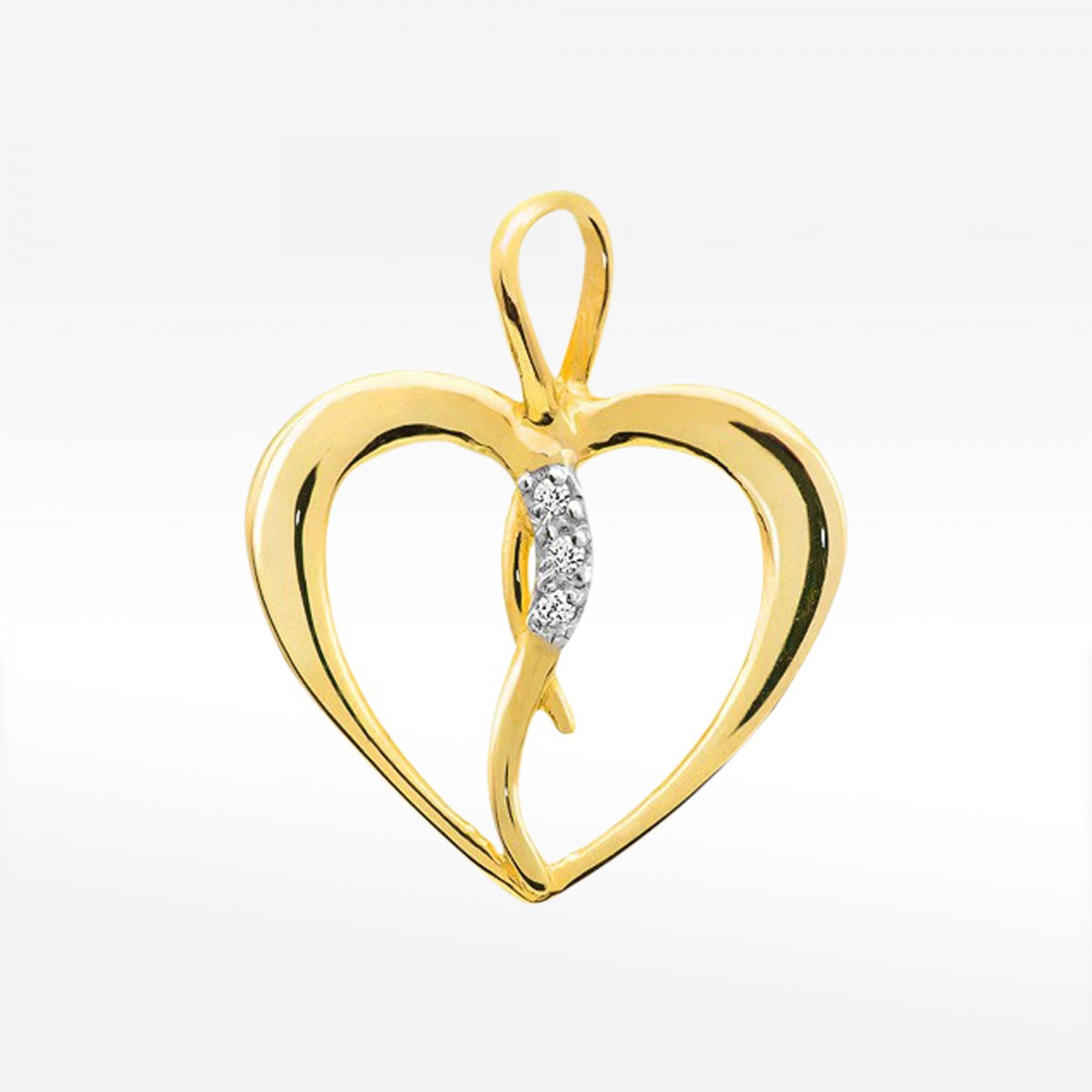 Zawieszka z żółtego złota z diamentami  - próba 585 0,026CT S-004