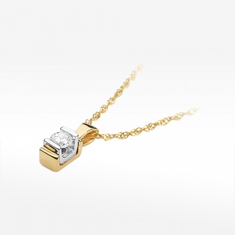 Zawieszka z żółtego złota z diamentem - próba 585 0,10CT Z-343A