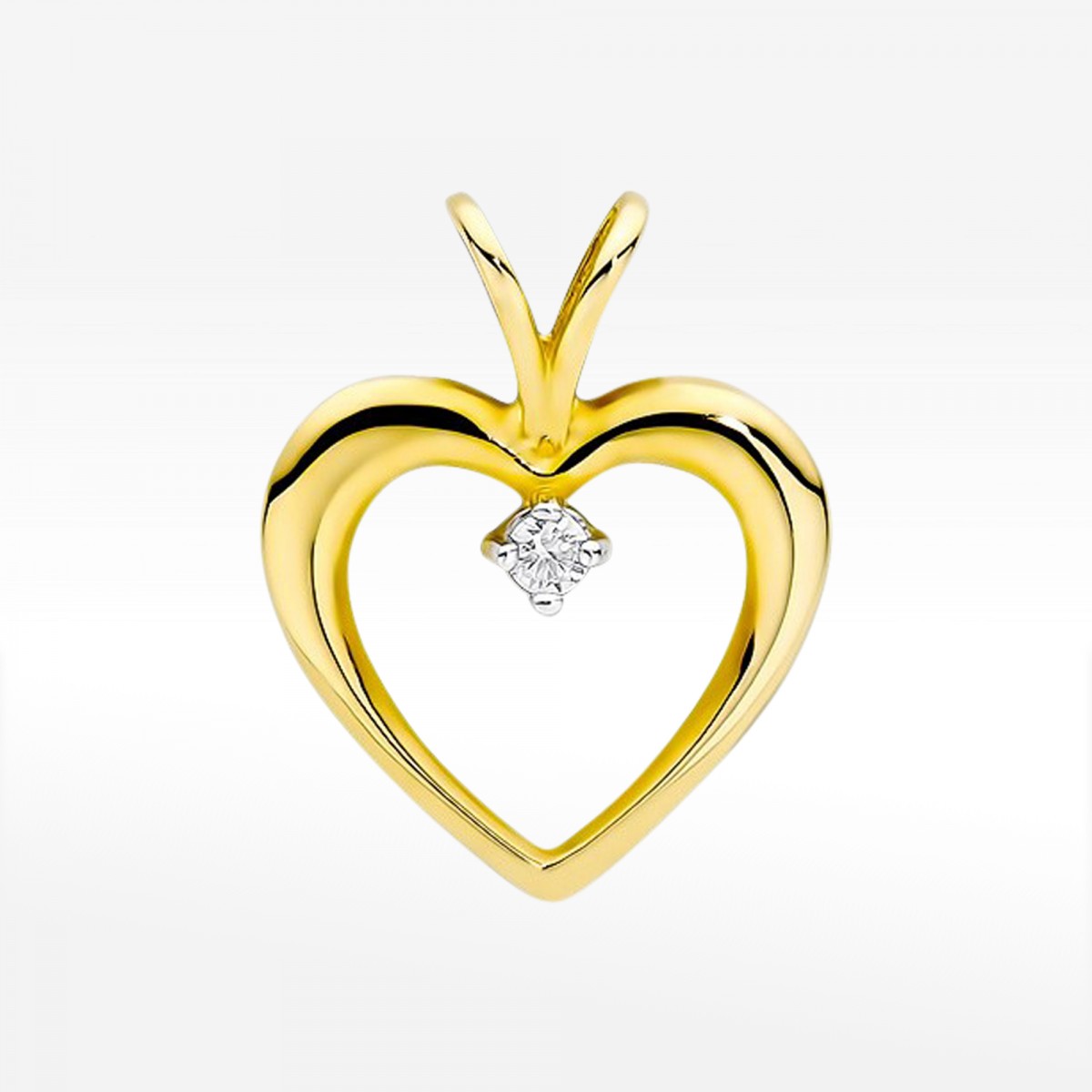 Zawieszka z żółtego złota z diamentem - próba 585 0,04CT S-003