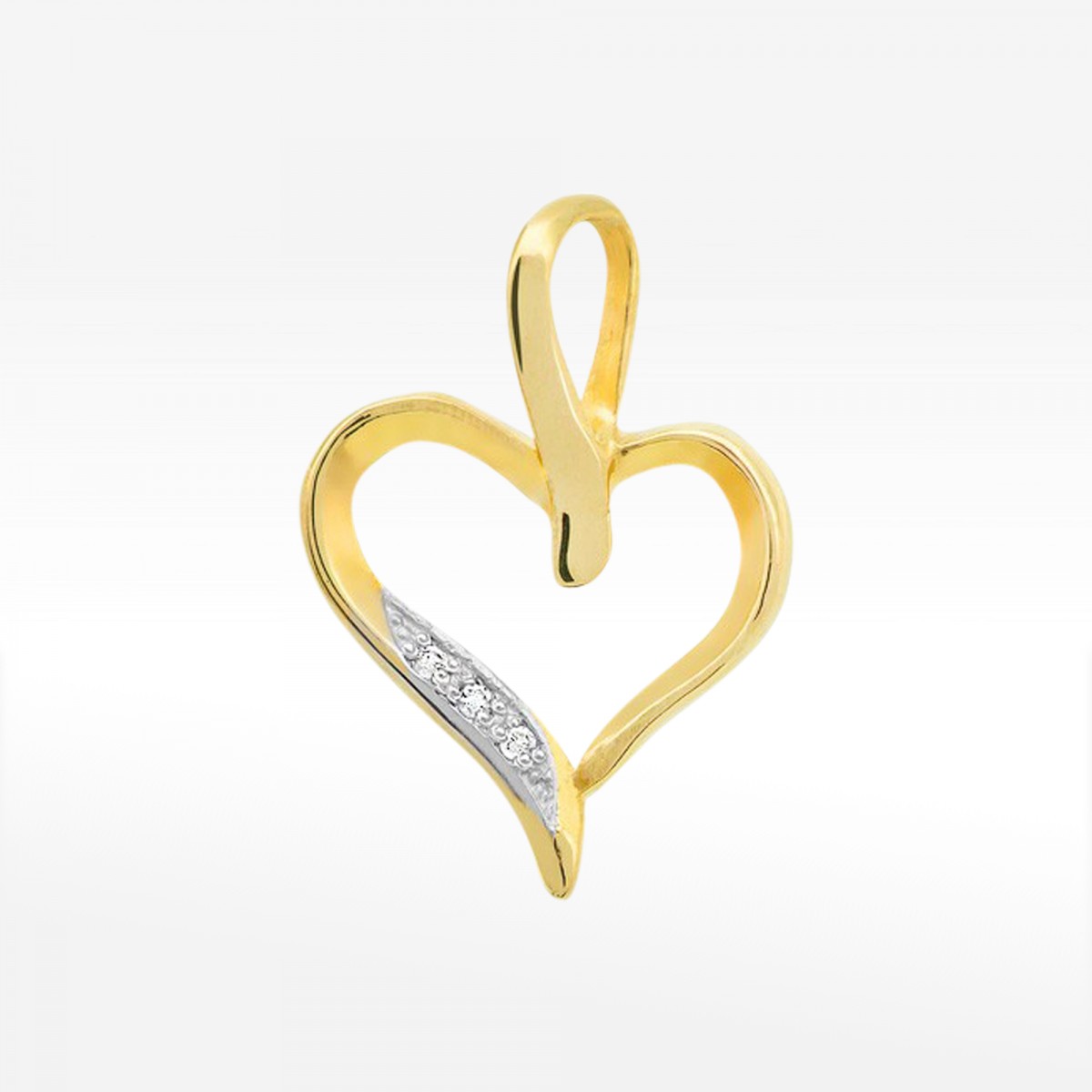 Zawieszka z żółtego złota z diamentami  - próba 585 0,015CT S-006