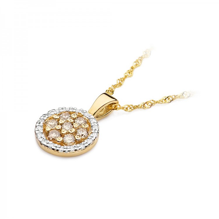 Zawieszka z żółtego złota z diamentami  - próba 585 0,435CT Z-440