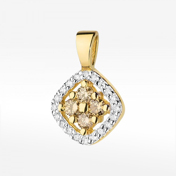 Zawieszka z żółtego złota z diamentami  - próba 585 0,30CT Z-441