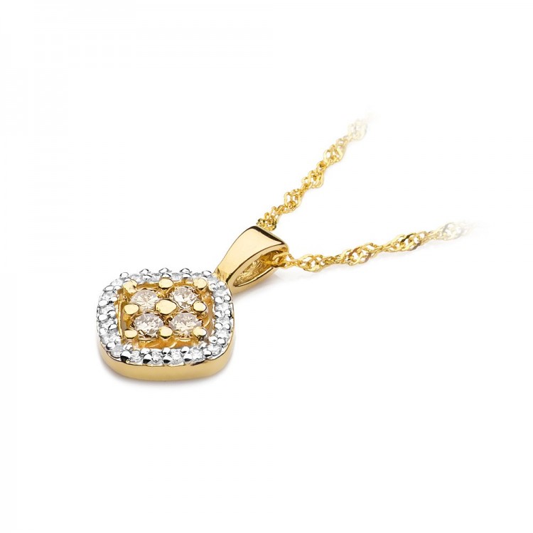 Zawieszka z żółtego złota z diamentami  - próba 585 0,30CT Z-441