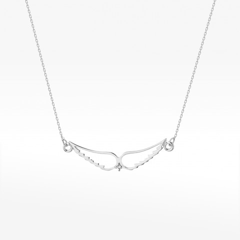 Naszyjnik z białego złota z diamentem - próba 585 0,005CT C-007B
