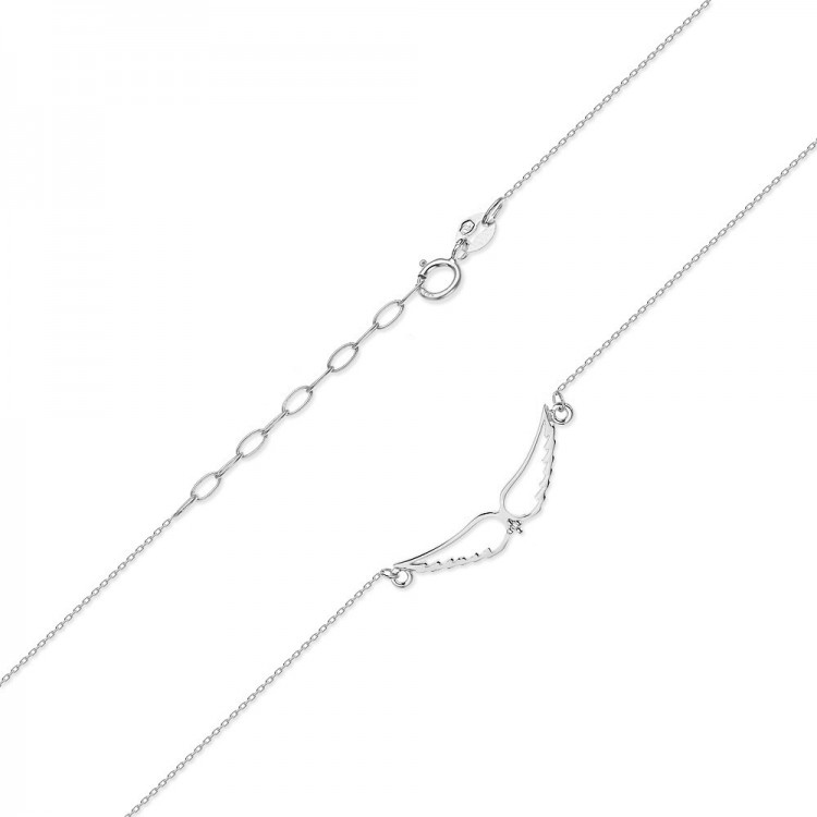Naszyjnik z białego złota z diamentem - próba 585 0,005CT C-007B