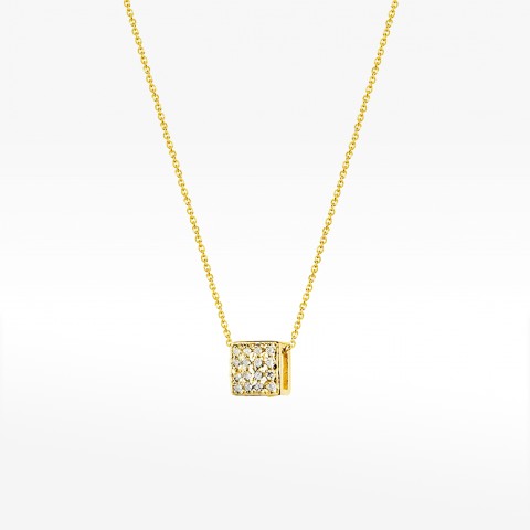 Naszyjnik z żółtego złota z diamentami  - próba 585 0,08CT C-013A