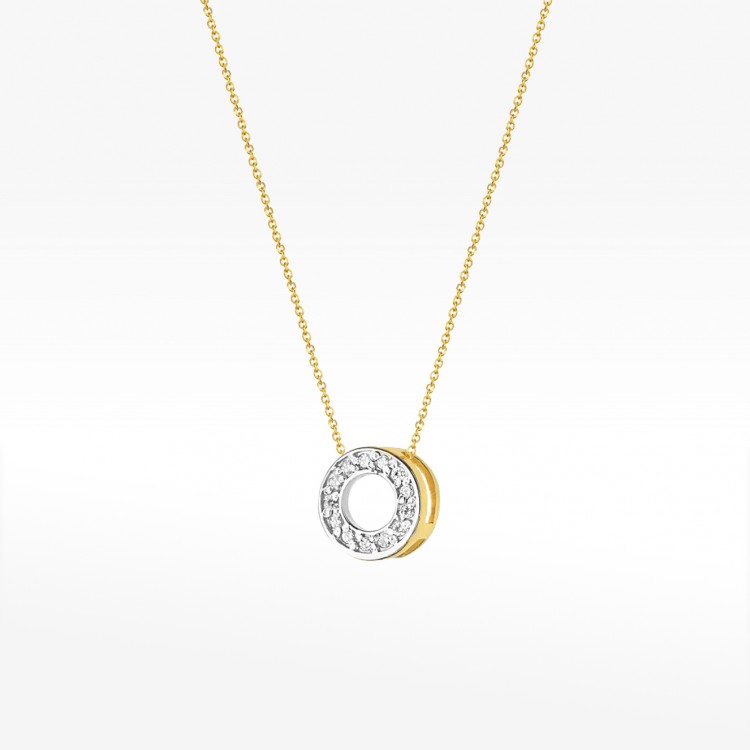 Naszyjnik z żółtego złota z diamentami  - próba 585 0,065CT C-014A