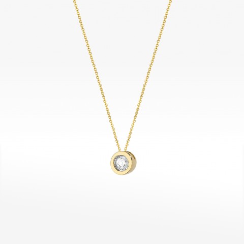 Naszyjnik z żółtego złota z diamentem - próba 585 0,08CT C-016A