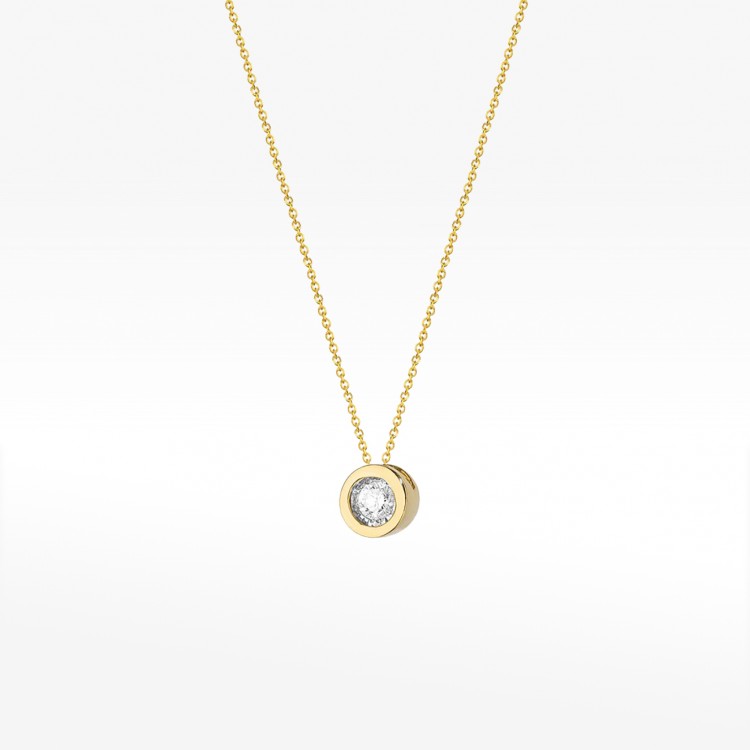 Naszyjnik z żółtego złota z diamentem - próba 585 0,08CT C-016A