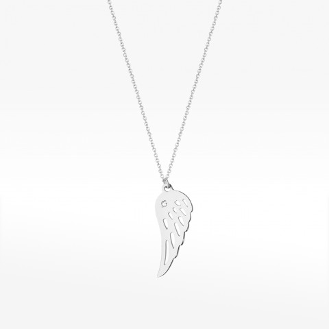 Naszyjnik z białego złota z diamentem - próba 585 0,005CT C-012B