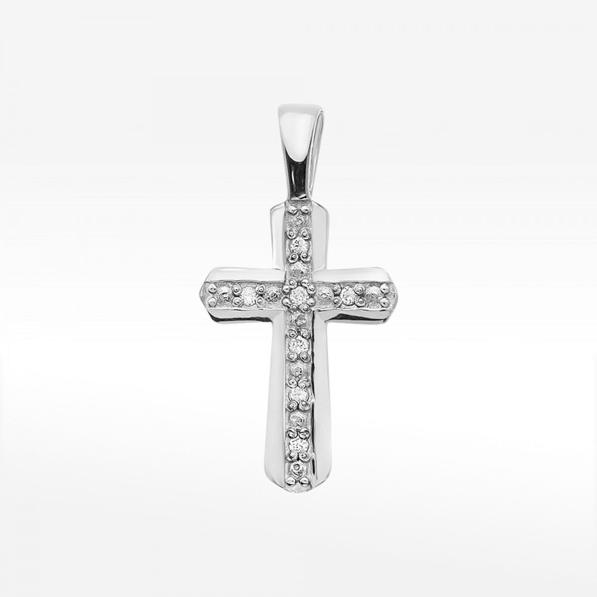 Krzyż z żółtego złota z diamentami  - próba 585 0,035CT K-005 B