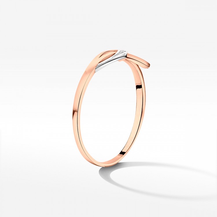 Pierścionek z różowego złota z diamentami  - próba 585 0,02CT PV-186C