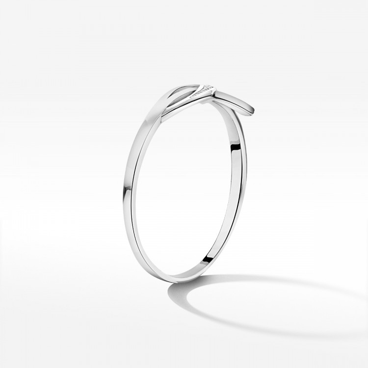 Pierścionek z białego złota z diamentami  - próba 585 0,02CT PV-186B