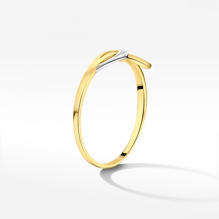 Pierścionek z żółtego złota z diamentami  - próba 585 0,02CT PV-186A