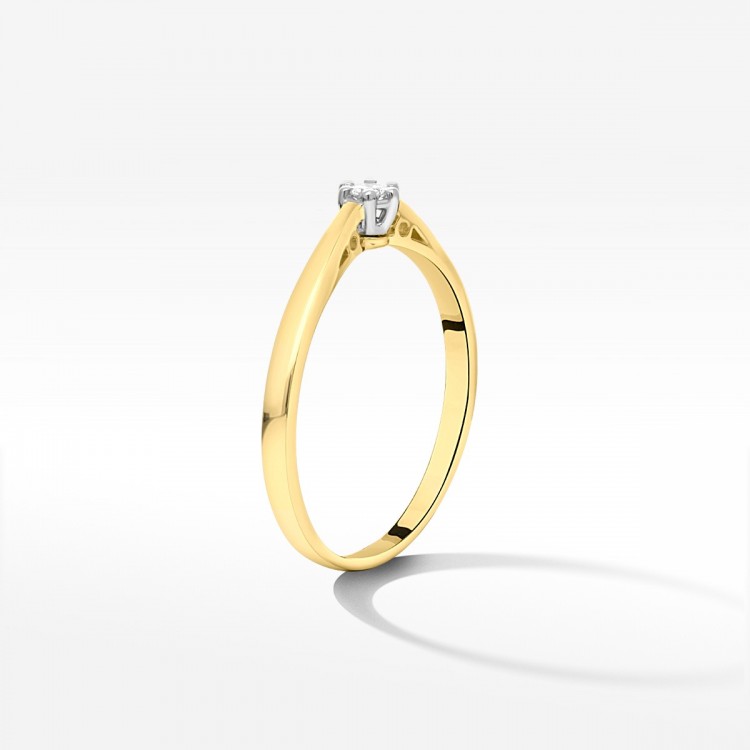 Pierścionek z białego złota z diamentem - próba 585 0,08CT PV-192A