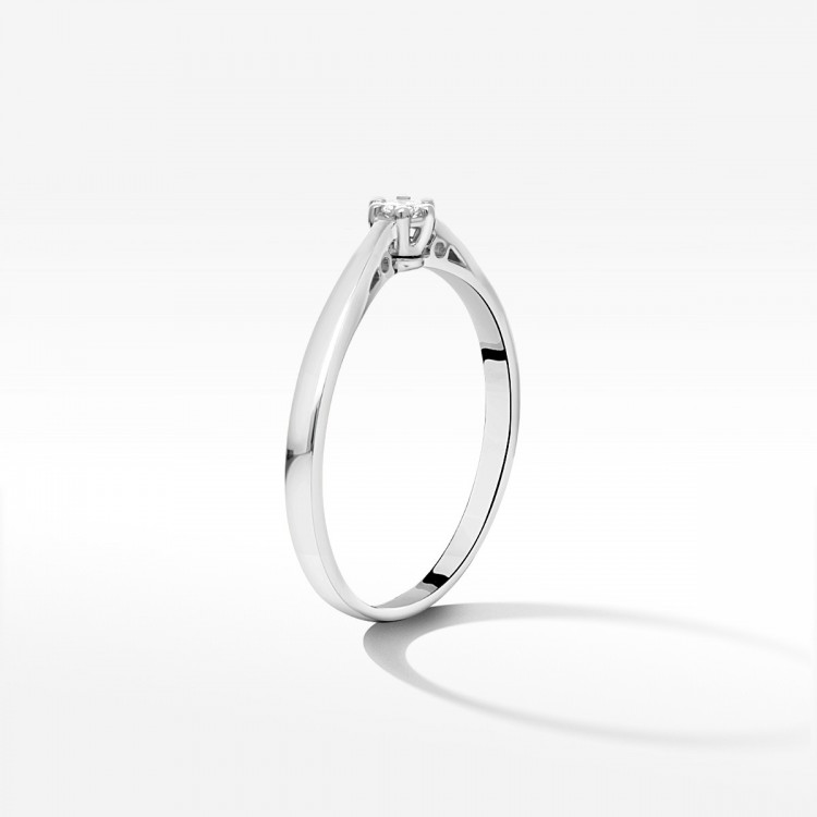 Pierścionek z różowego złota z diamentem - próba 585 0,08CT PV-192B