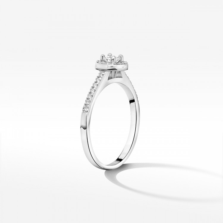 Pierścionek z białego złota z diamentami  - próba 585 0,28CT PV-213B