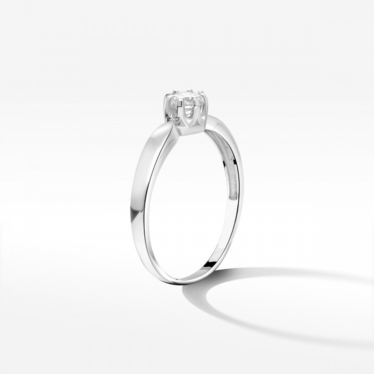 Pierścionek z białego złota z diamentem - próba 585 0,30CT PV-195B