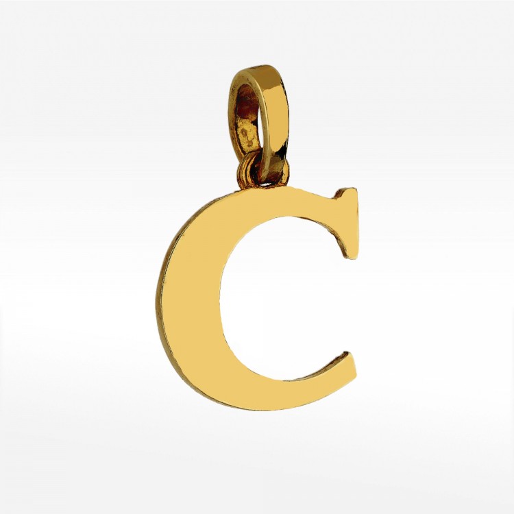 Złota zawieszka literka C