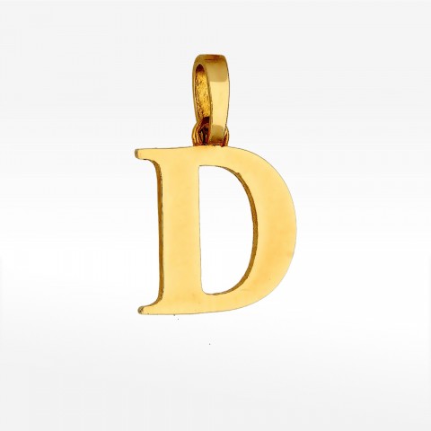 Złota zawieszka literka D