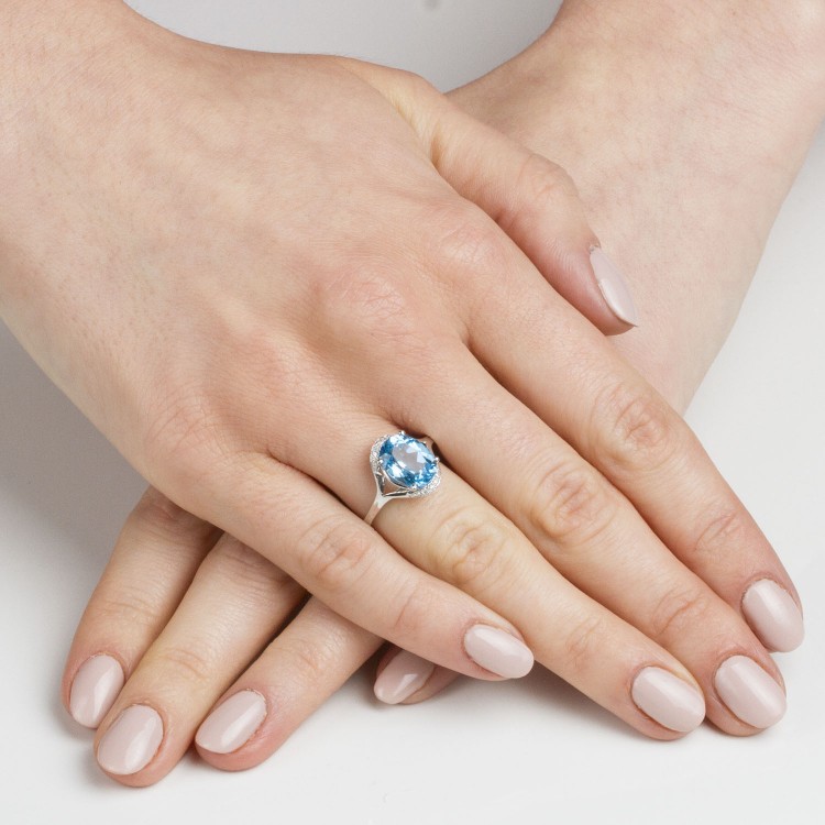 Pierścionek z żółtego złota z topazem Swiss - próba 585 3,04CT PV-046AT