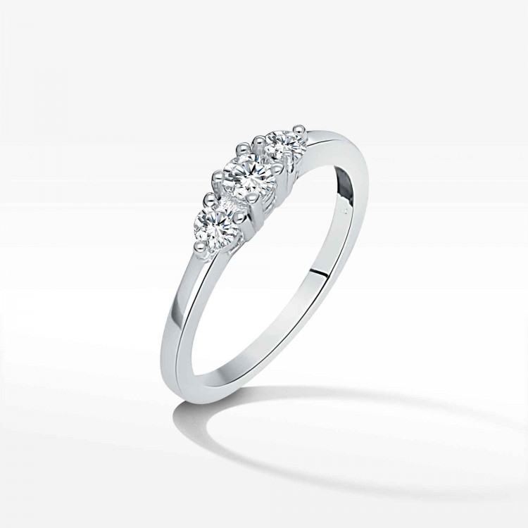 Pierścionek z białego złota z diamentami  - próba 585 0,33CT PV-076B
