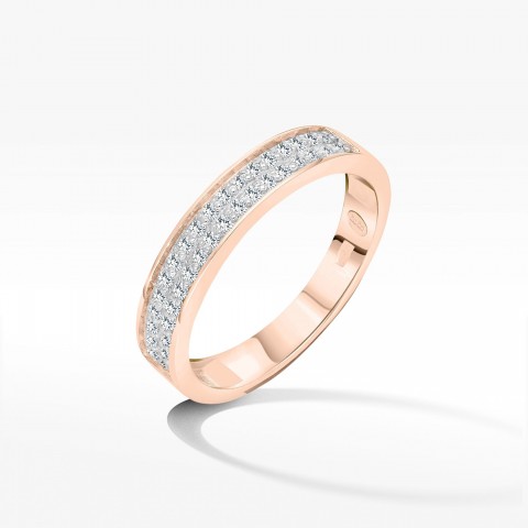 Pierścionek z różowego złota z diamentami  - próba 585 0,18CT PV-135C