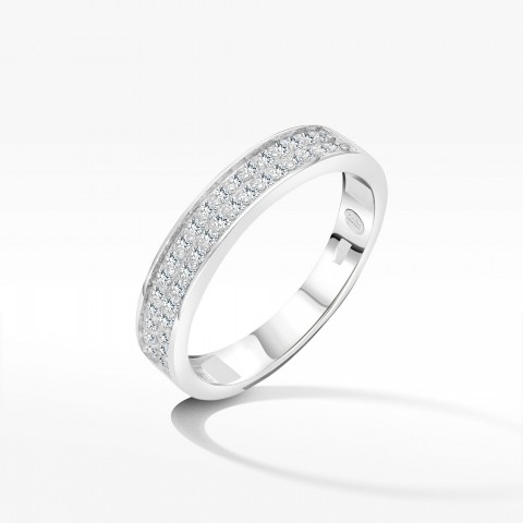 Pierścionek z białego złota z diamentami  - próba 585 0,18CT PV-135B