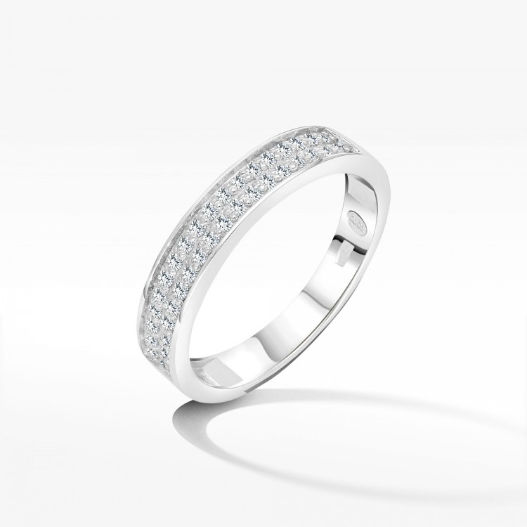 Pierścionek z białego złota z diamentami  - próba 585 0,18CT PV-135B